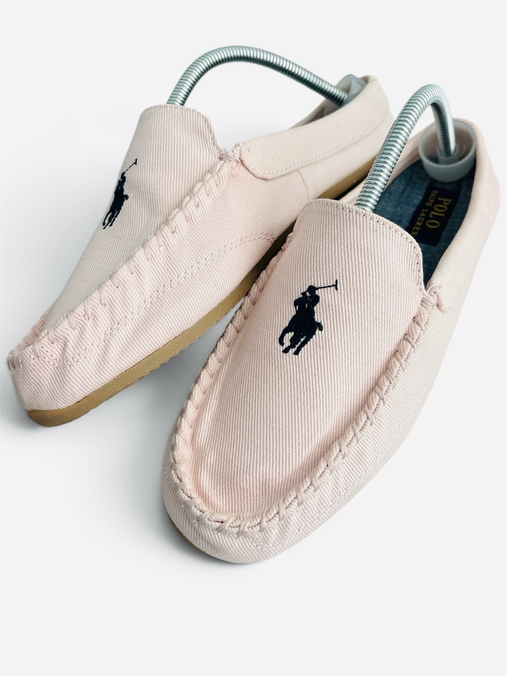 Polo Ralph Lauren Collins Mule or Dallington Twill Mule in a light pink/washed10